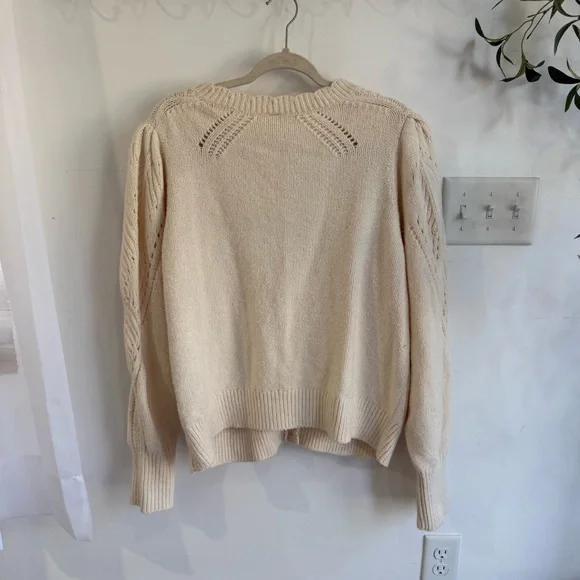 Anthropologie Pointelle Scalloped Cardigan Sweater - Picture 5 of 6